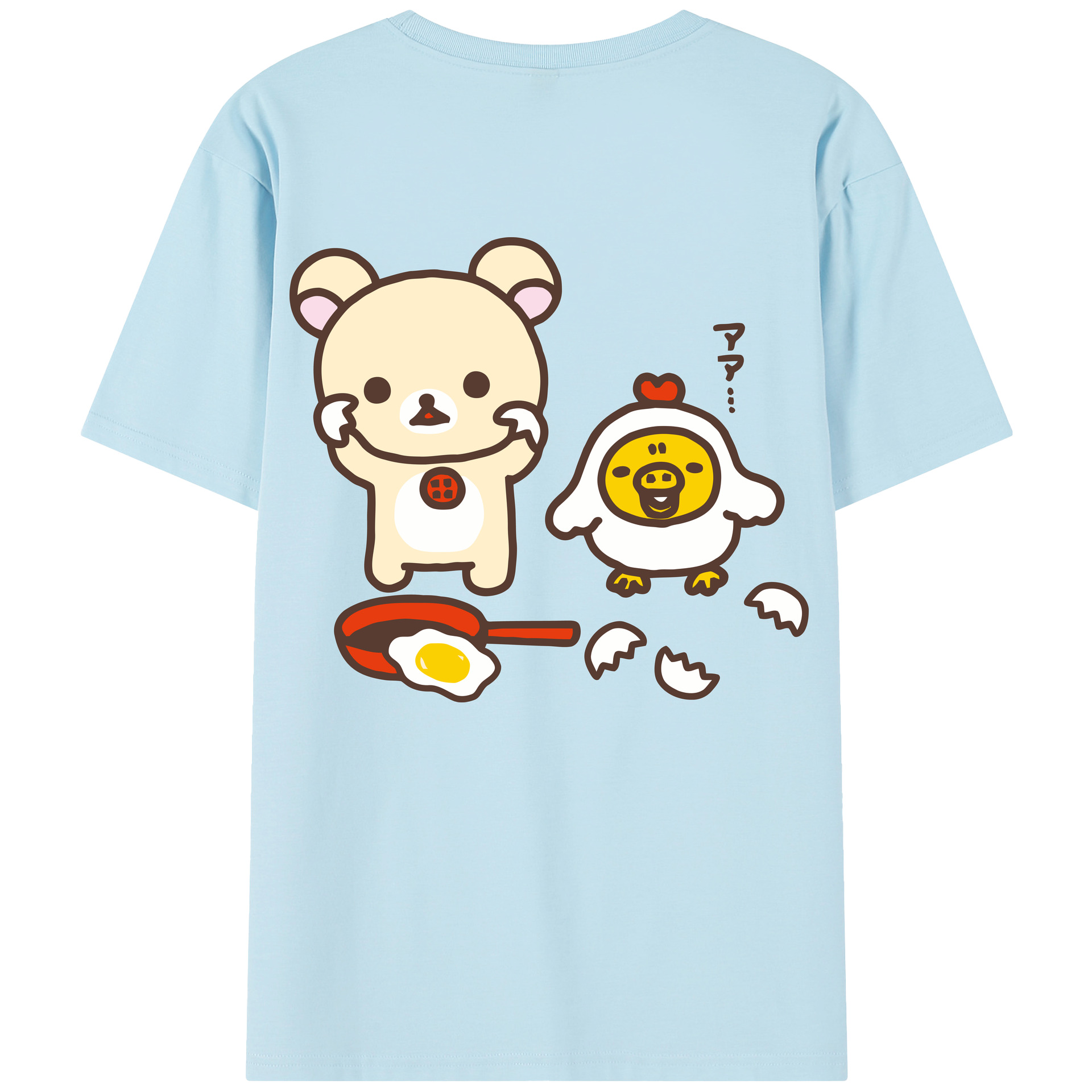 （画像用） リラックマ リラックマ キイロイトリ Rilakkuma Korilakkuma Kiiroitori 綿100％半袖Tシャツ（背面プリント）
